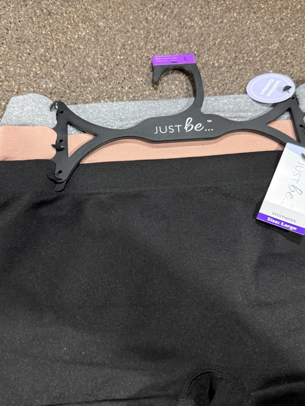 just be Women's 3-Pack Seamless Briefs in Black, Gray & Blush